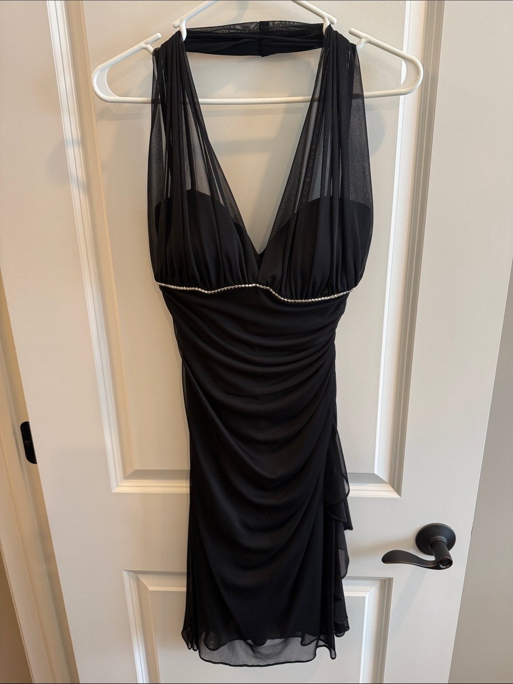 Blondie Nites Black Evening Dress with Halter Neck